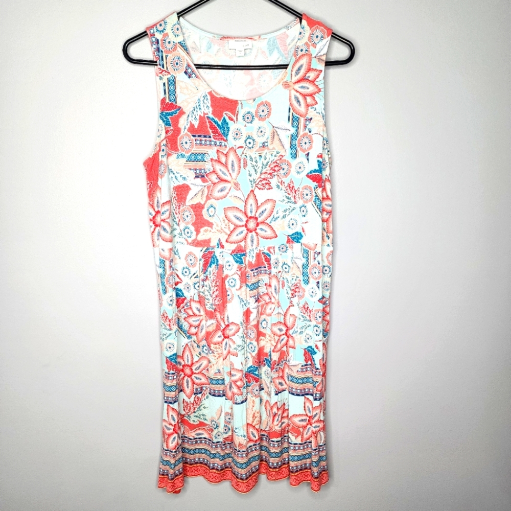 J. Jill Floral Sleeveless Midi Dress Size M